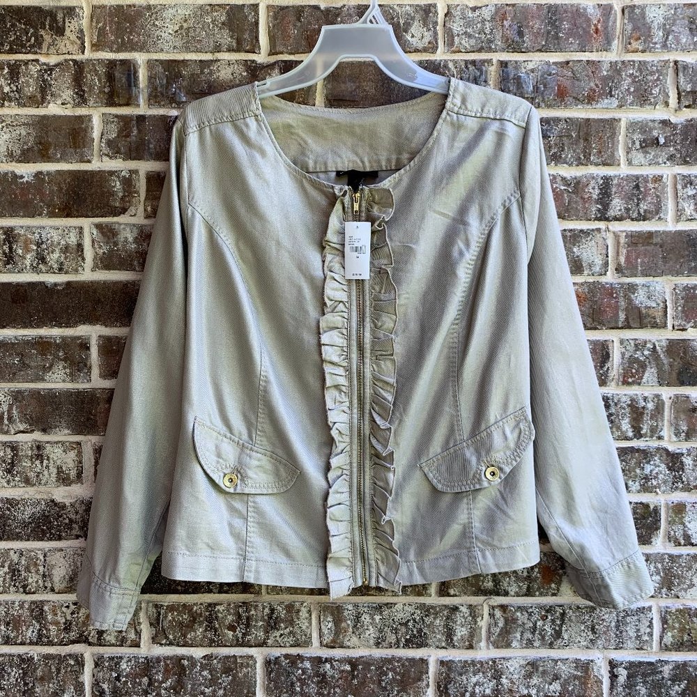 Lane Bryant Women's Ruffle Front Full Zip Jacket